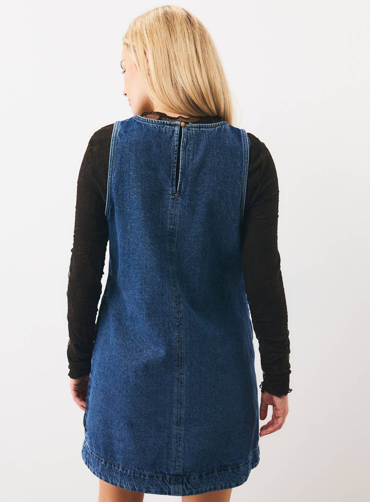 Mid Denim V-Front Mini Dress 10 - Image 4